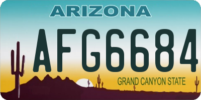 AZ license plate AFG6684