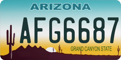 AZ license plate AFG6687