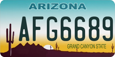 AZ license plate AFG6689