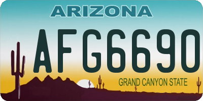 AZ license plate AFG6690