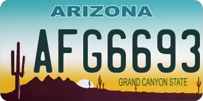 AZ license plate AFG6693