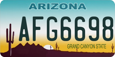 AZ license plate AFG6698
