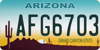 AZ license plate AFG6703
