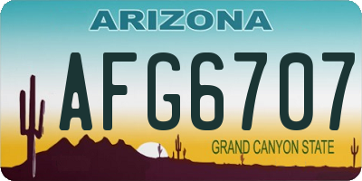 AZ license plate AFG6707