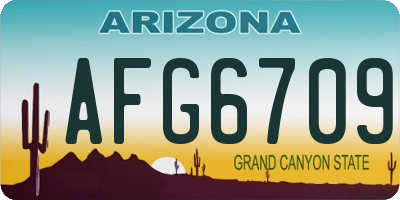 AZ license plate AFG6709