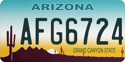 AZ license plate AFG6724