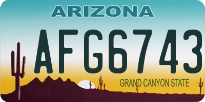 AZ license plate AFG6743