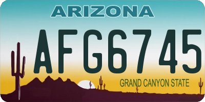 AZ license plate AFG6745