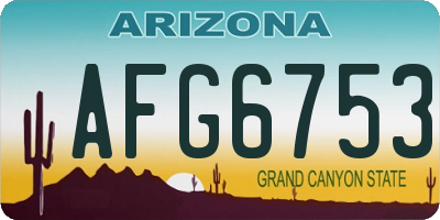 AZ license plate AFG6753