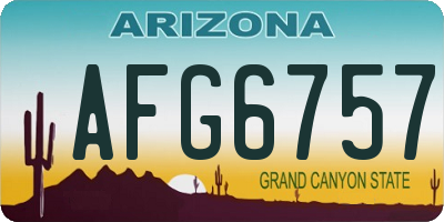 AZ license plate AFG6757