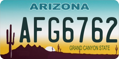 AZ license plate AFG6762
