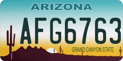 AZ license plate AFG6763