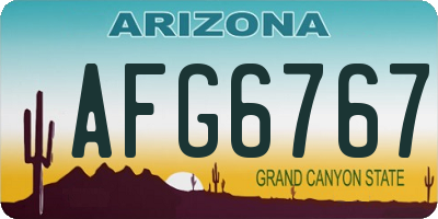AZ license plate AFG6767
