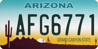 AZ license plate AFG6771