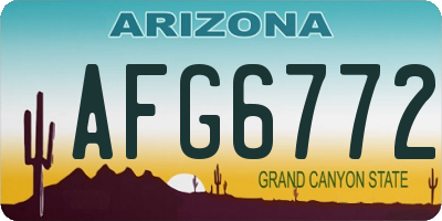 AZ license plate AFG6772