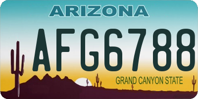 AZ license plate AFG6788