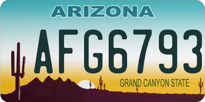 AZ license plate AFG6793