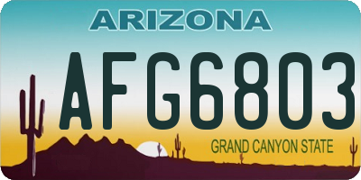 AZ license plate AFG6803