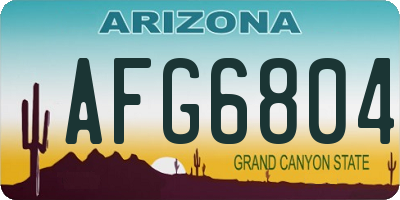 AZ license plate AFG6804