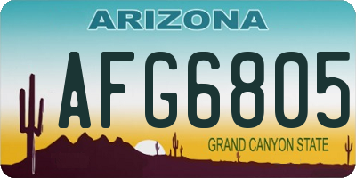 AZ license plate AFG6805