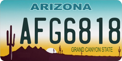 AZ license plate AFG6818