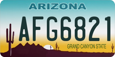 AZ license plate AFG6821