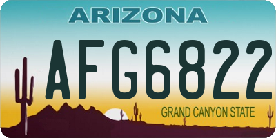 AZ license plate AFG6822