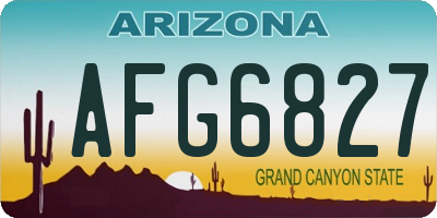AZ license plate AFG6827