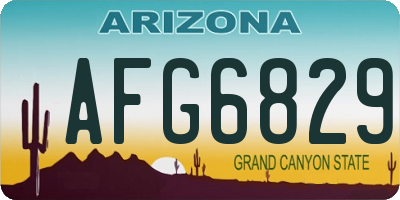 AZ license plate AFG6829