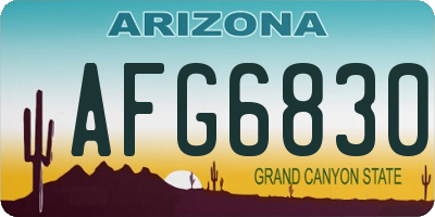 AZ license plate AFG6830
