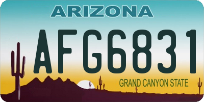 AZ license plate AFG6831
