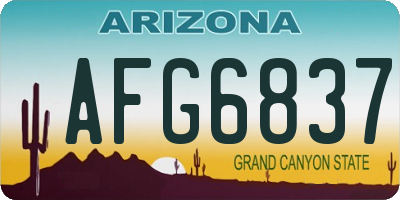 AZ license plate AFG6837