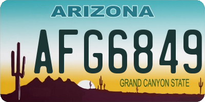 AZ license plate AFG6849