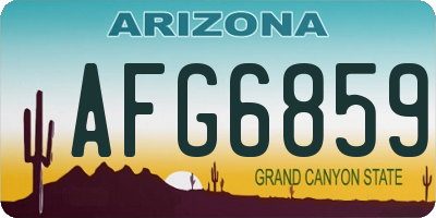 AZ license plate AFG6859
