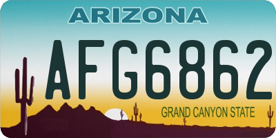 AZ license plate AFG6862