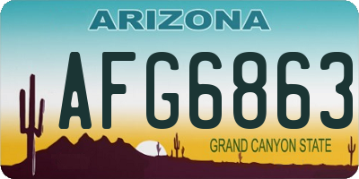 AZ license plate AFG6863