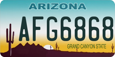 AZ license plate AFG6868