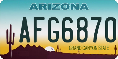 AZ license plate AFG6870