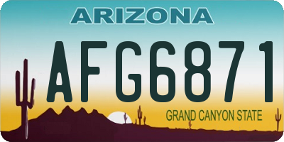 AZ license plate AFG6871