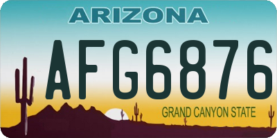AZ license plate AFG6876