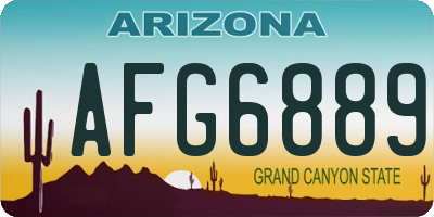 AZ license plate AFG6889