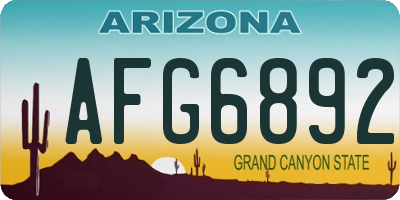 AZ license plate AFG6892