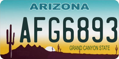 AZ license plate AFG6893