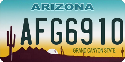 AZ license plate AFG6910
