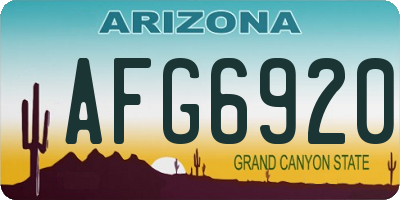 AZ license plate AFG6920