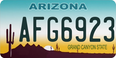 AZ license plate AFG6923