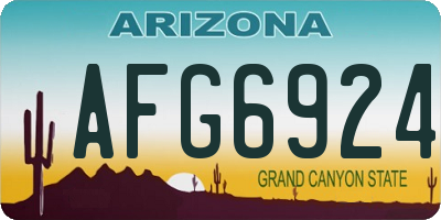 AZ license plate AFG6924