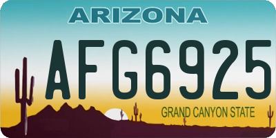 AZ license plate AFG6925