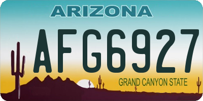 AZ license plate AFG6927
