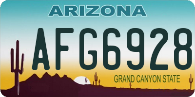 AZ license plate AFG6928
